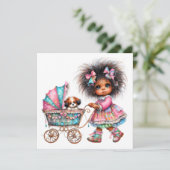 SO Kostbare Baby Buggy Thema Uitnodiging (Staand voorkant)