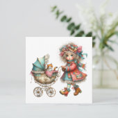 SO Kostbare Baby Buggy Thema Uitnodiging (Staand voorkant)