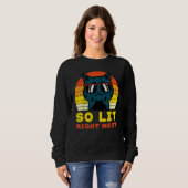 So Lit Right Meow Cat Sunset Retro Men Women Kids  Trui (Voorkant volledig)