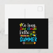 So Long 2nd Grade Hello Summer Last Day Of School. Aankondigingskaart (Voorkant / Achterkant)