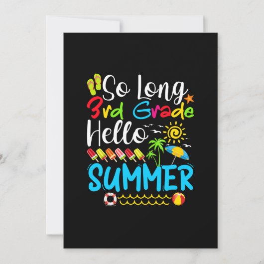 So Long 3rd Grade Hello Summer Last Day Of School. Save The Date (Voorkant)