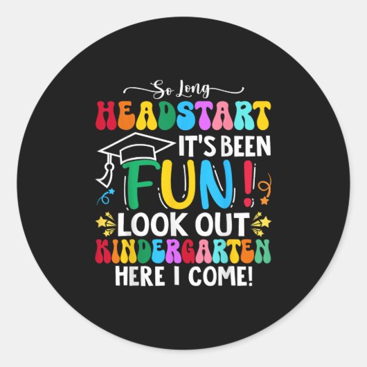 So Long Headstart Afstuderen 2025 Kindergarten Haa Ronde Sticker (Voorkant)