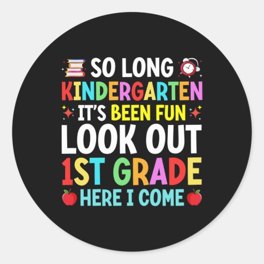 So Long Kindergarten Afstuderen Afstuderen Leraar Ronde Sticker (Voorkant)