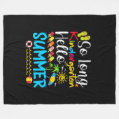 So Long Kindergarten Grade Hello Summer Fleece Deken (Voorkant (Horizontaal))