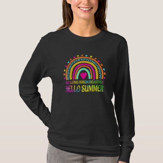SO LONG KINDERGARTEN HELLO SUMMER Teacher Student T-shirt (Voorkant)