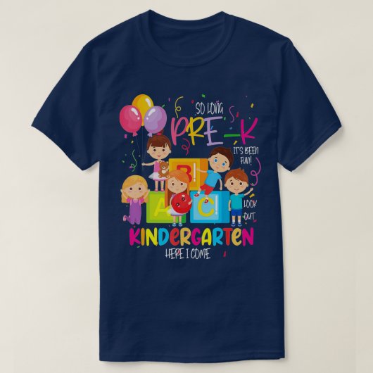 So Long Pre-K Kindergarten Here I Come Graduation T-shirt (Design voorkant)