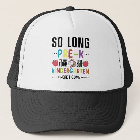 So Long Pre-K Kindergarten Here I Come Pre-k Trucker Pet (Voorkant)