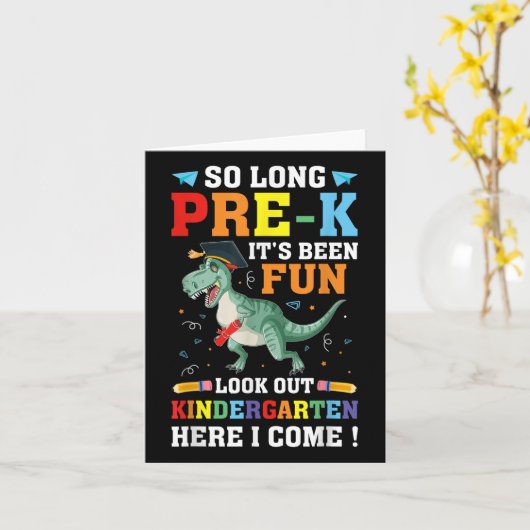 So Long Pre-k Preschool Afstuderen Kindergarten He Kaart (Gele Bloem)