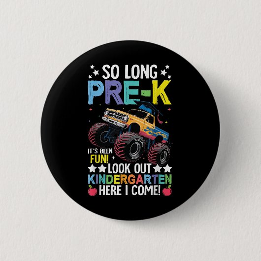 So Long Pre-k Preschool Afstuderen Kindergarten He Ronde Button 5,7 Cm (Voorkant)