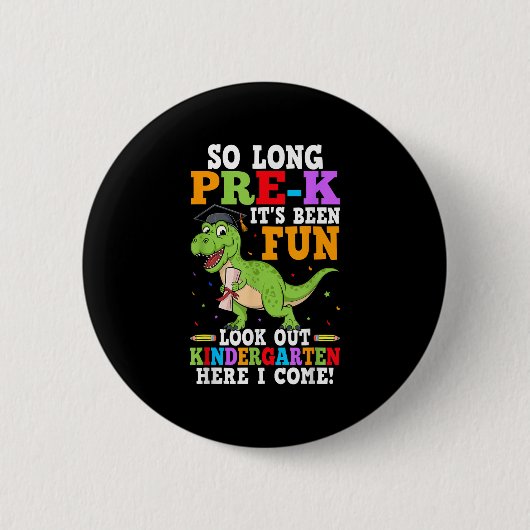 So Long Pre-k Preschool Afstuderen Kindergarten He Ronde Button 5,7 Cm (Voorkant)