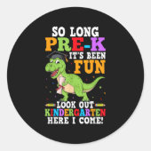 So Long Pre-k Preschool Afstuderen Kindergarten He Ronde Sticker (Voorkant)