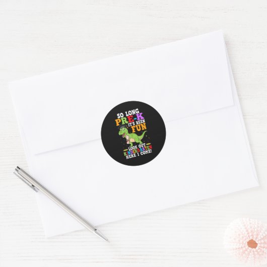 So Long Pre-k Preschool Afstuderen Kindergarten He Ronde Sticker (Envelop)