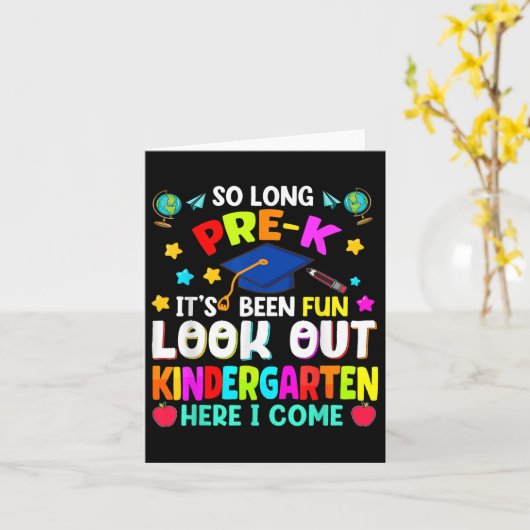 So Long Prek Afstuderen Afstuderen Docent Kind Boy Kaart (Gele Bloem)