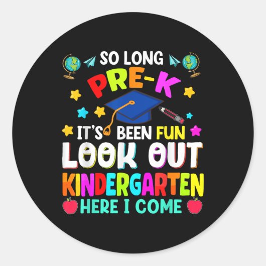 So Long Prek Afstuderen Afstuderen Docent Kind Boy Ronde Sticker (Voorkant)