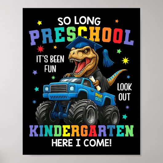 So Long Preschool Afstuderen CL 2025 Dinosaurus Ki Poster (Voorkant)