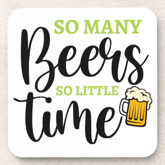 So Many Beers Onderzetter Set – Funny Beer Quote B (Voorkant)