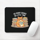 So Many Books Little Time Cat With Coffee  Muismat (Met muis)