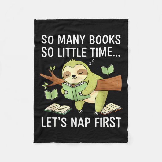 So Many Books Little Time Nap First Sloth Fleece Deken (Voorkant)
