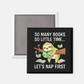 So Many Books Little Time Nap First Sloth  Magneet (Voorkant / Achterkant)
