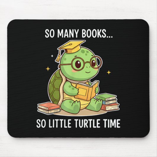 So Many Books Little Time Turtle Scholar Muismat (Voorkant)