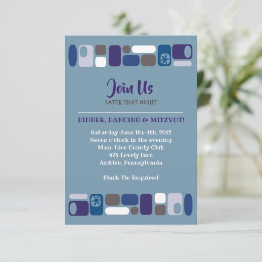 SO MOD Bar Mitzvah Reception Kaart (Staand voorkant)