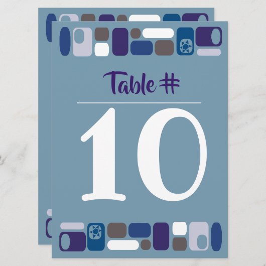 SO MOD Bar Mitzvah tabelnummer Kaart (Voorkant / Achterkant)