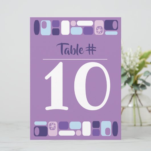 SO MOD Bat Mitzvah Table Number Kaart (Staand voorkant)