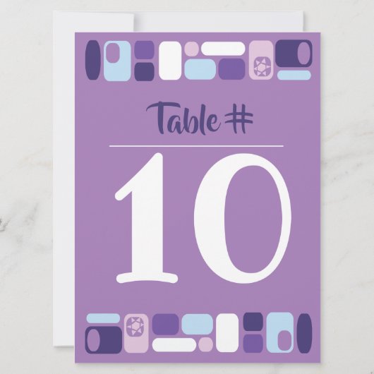 SO MOD Bat Mitzvah Table Number Kaart (Achterkant)