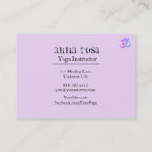 *~* So Modern Elegant Yoga Instructor Om Symbol Visitekaartje (Achterkant)