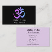 *~* So Modern Elegant Yoga Instructor Om Symbol Visitekaartje (Voorkant / Achterkant)