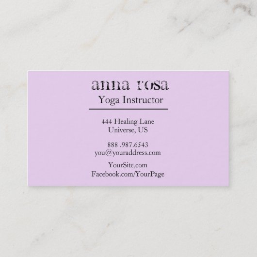 *~* So Modern Elegant Yoga Instructor Om Symbol Visitekaartje (Achterkant)
