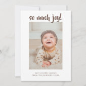 So Much Joy Baby's First Christmas Photo  Feestdagenkaart (Voorkant)
