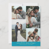 So Much Love Elegant Wedding Photo Aqua Blue Bedankkaart (Voorkant)