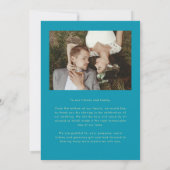 So Much Love Elegant Wedding Photo Aqua Blue Bedankkaart (Achterkant)