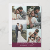 So Much Love Elegant Wedding Photo Cranberry Bedankkaart (Voorkant)