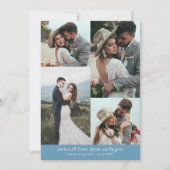 So Much Love Elegant Wedding Photo Denim Blue Bedankkaart (Voorkant)