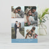 So Much Love Elegant Wedding Photo Denim Blue Bedankkaart (Staand voorkant)