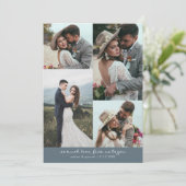So Much Love Elegant Wedding Photo Slate Blue Bedankkaart (Staand voorkant)