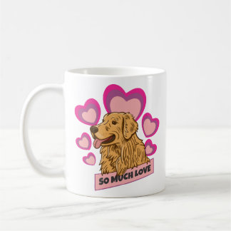 So Much Love Golden Retriever Hearts Edition Koffiemok
