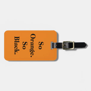"So Orange. So Black" thema Bagagelabel