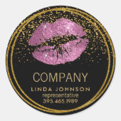 So Pink Glitter Lips - Vertegenwoordiger Ronde Sticker (Voorkant)