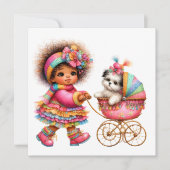 SO Precious Baby Buggy Thema Uitnodiging (Voorkant)