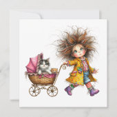 SO Precious Baby Buggy Thema Uitnodiging (Voorkant)