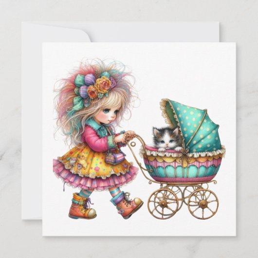 SO Precious Baby Buggy Thema Uitnodiging (Voorkant)