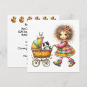 SO Precious Baby Buggy Thema Uitnodiging (Voorkant / Achterkant)