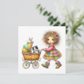 SO Precious Baby Buggy Thema Uitnodiging (Staand voorkant)