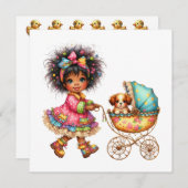 SO Precious Baby Buggy Theme Invitation Kaart (Voorkant / Achterkant)