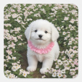 so pretty doggy vierkante sticker (Voorkant)