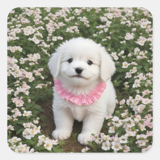 so pretty doggy vierkante sticker