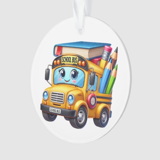 SO SCHATTIGE Ornament van de schoolbus (voorkant)